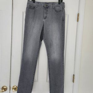 NYDJ SAMANTHA SLIM Straight Leg Jeans Light Wash Gray Size 14 32" Inseam Pockets